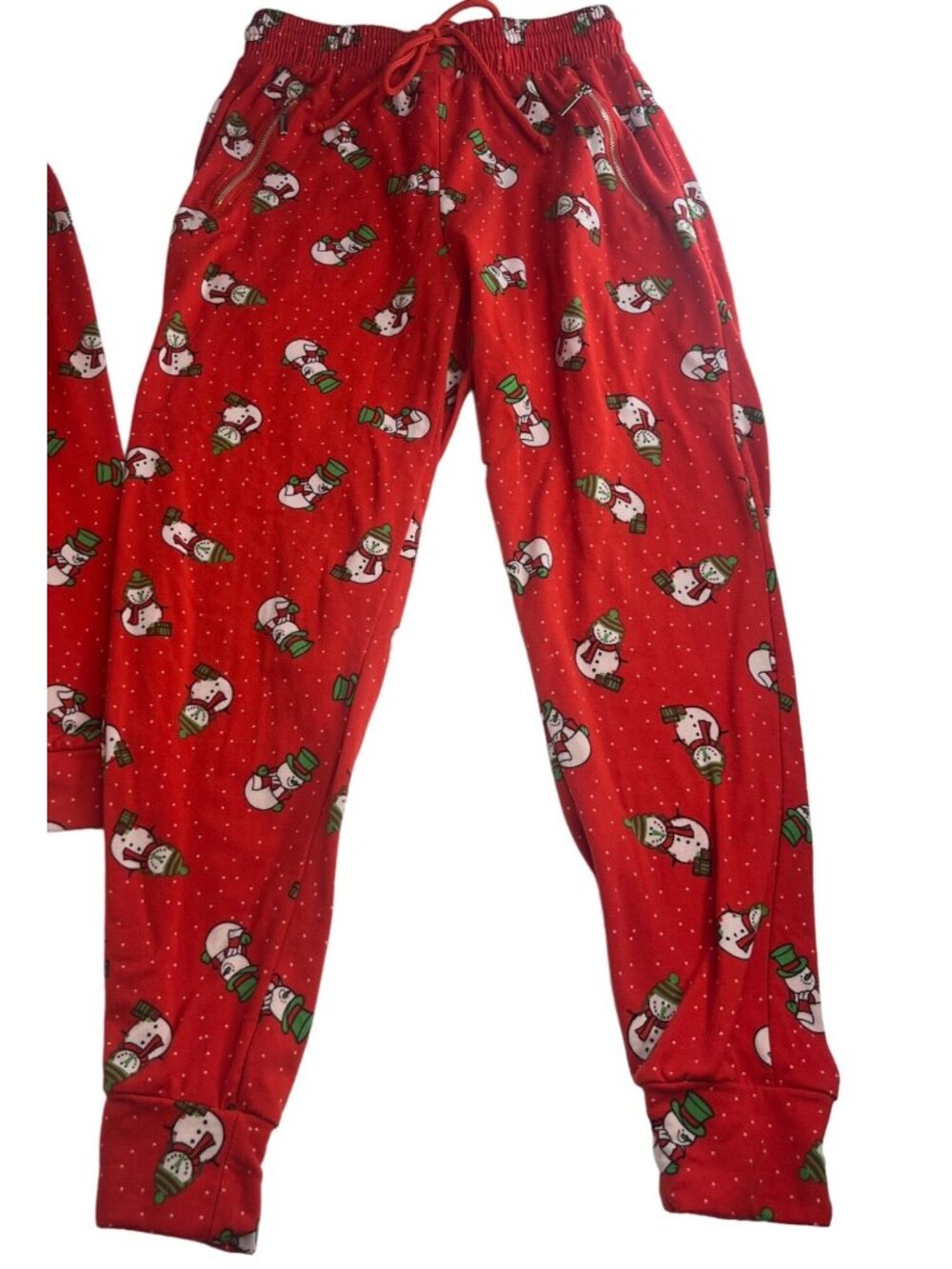Indero Snowman Pajama Set Christmas Holiday Lounge Wear Red Size S/M - Picture 4 of 10